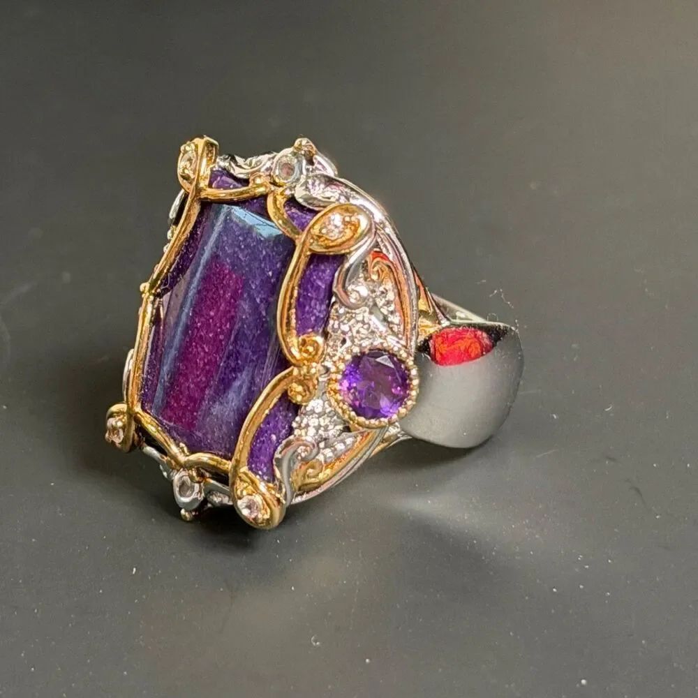 Michael Valitutti Gems en Vogue 925 Sugilite Amethyst Ring Sz 7 Sterling Silver